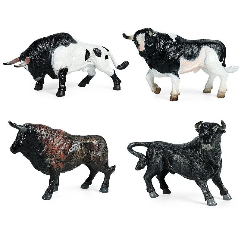 Bulls bison ranch cattle set model simulation wild animal model PVC animal action figure collection ornaments toys children Christmas gifts