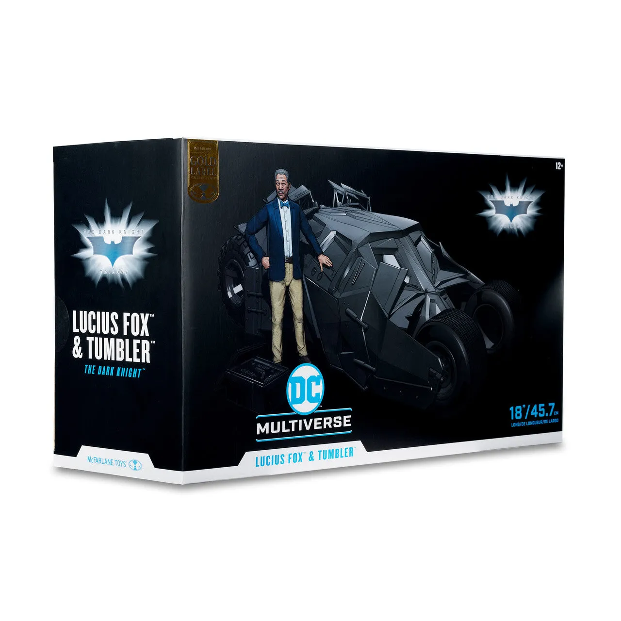 DC Multiverse Lucius Fox & Tumbler (The Dark Knight Rises) Gold Label Vehicle - McFarlane Toys (McFarlane Toys Store Exclusive)