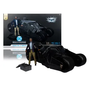 DC Multiverse Lucius Fox & Tumbler (The Dark Knight Rises) Gold Label Vehicle - McFarlane Toys (McFarlane Toys Store Exclusive)