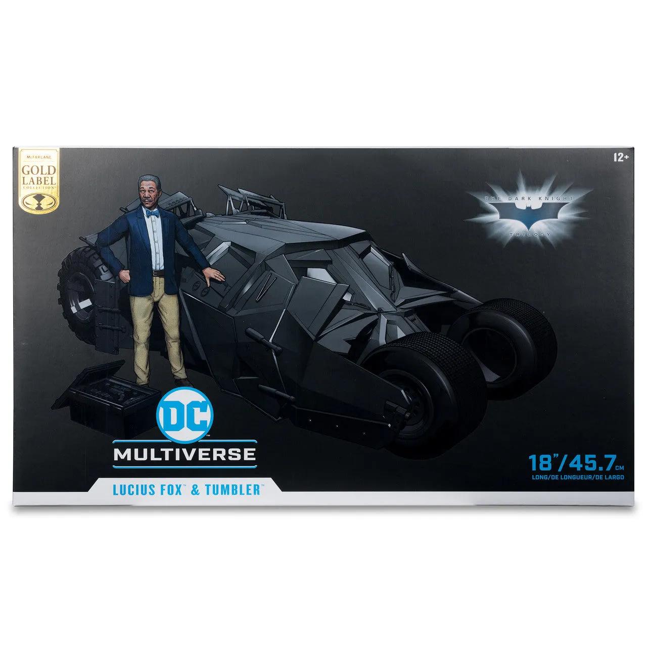 DC Multiverse Lucius Fox & Tumbler (The Dark Knight Rises) Gold Label Vehicle - McFarlane Toys (McFarlane Toys Store Exclusive)