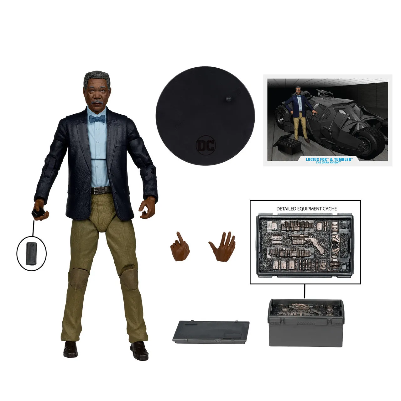 DC Multiverse Lucius Fox & Tumbler (The Dark Knight Rises) Gold Label Vehicle - McFarlane Toys (McFarlane Toys Store Exclusive)