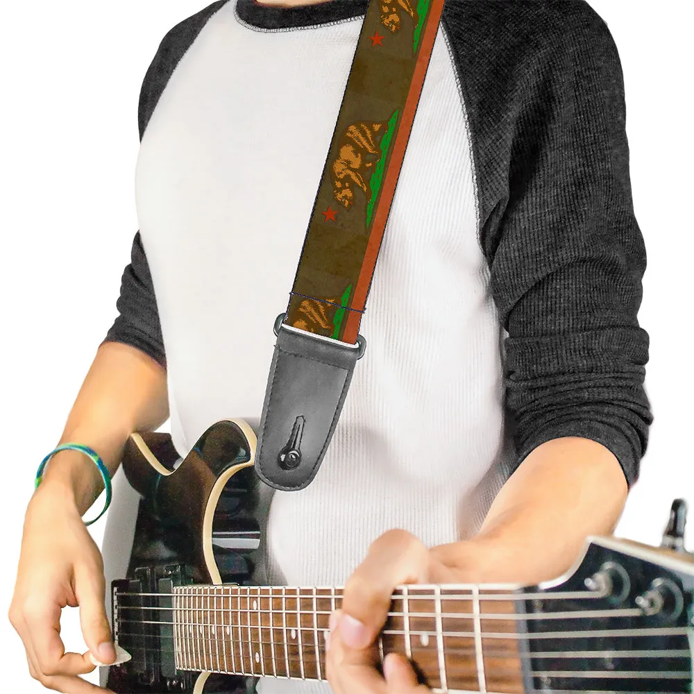 Guitar Strap - California Flag Weathered Browns