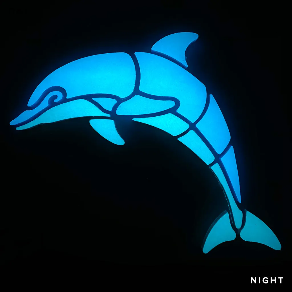 Happy Dolphin, Left - Glow in the Dark Pool Mosaics