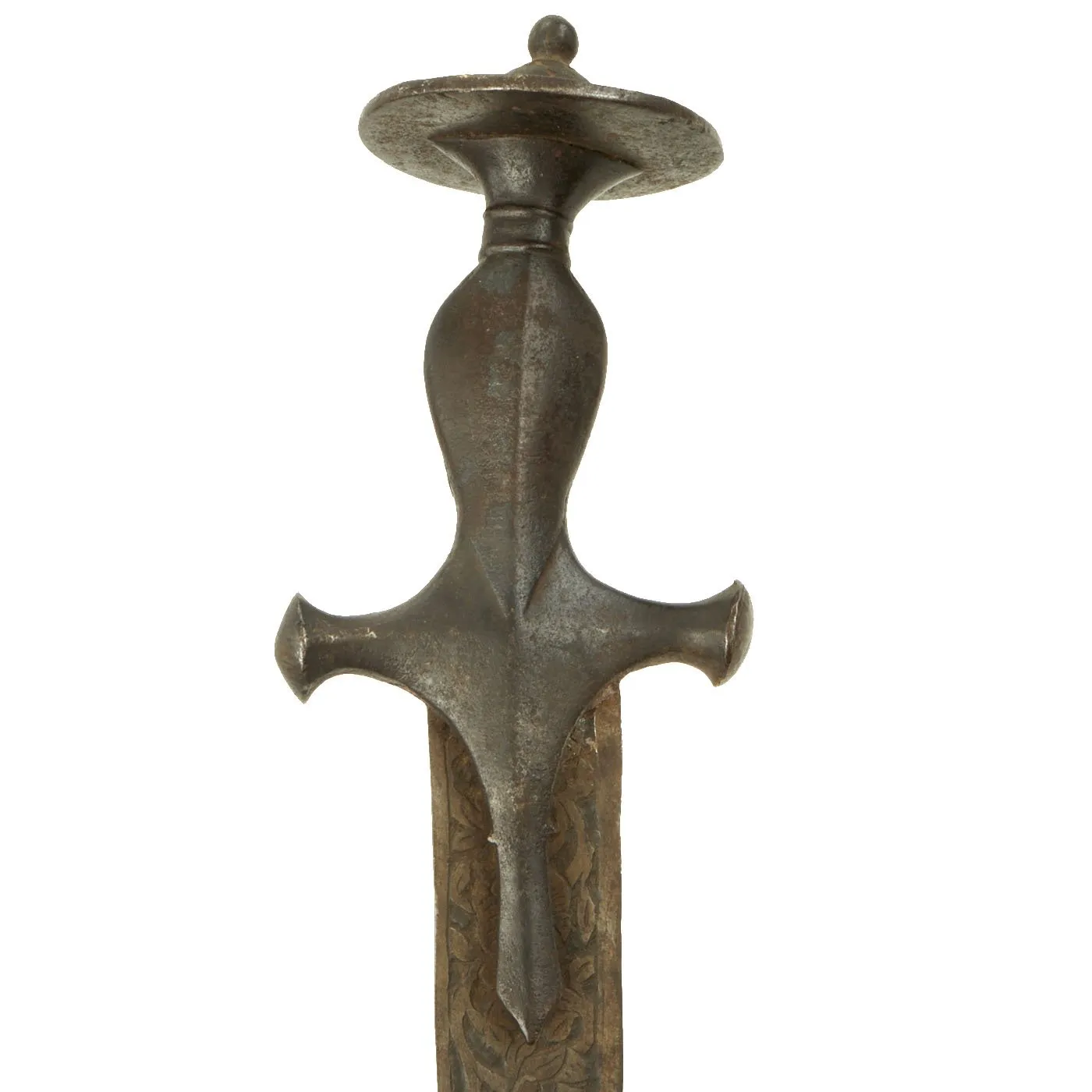 Original Early 19th Century Nepalese Tulwar Hilted Kora Battle Sword Axe - circa 1800