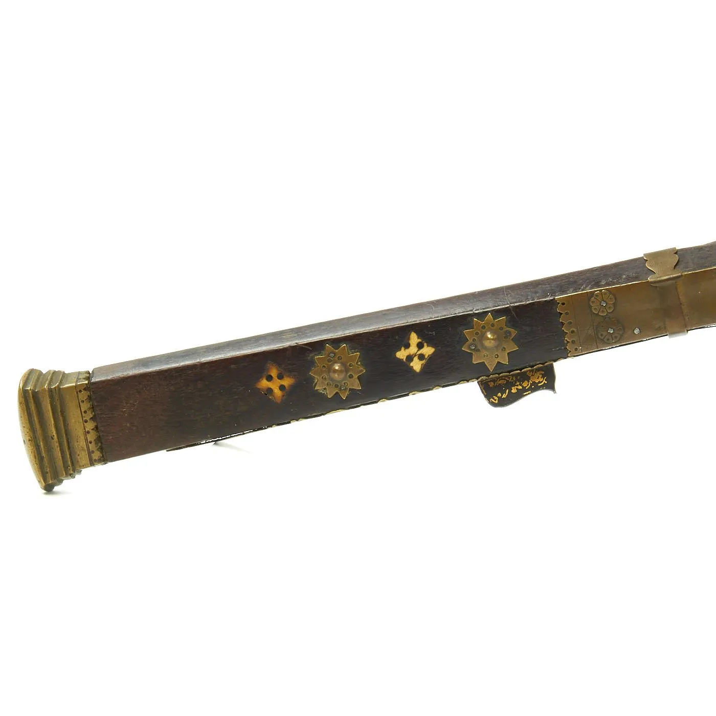 Original Indian Toradar Matchlock Musket with Gold Inlaid Damascus Barrel c. 1780 - 66" Long