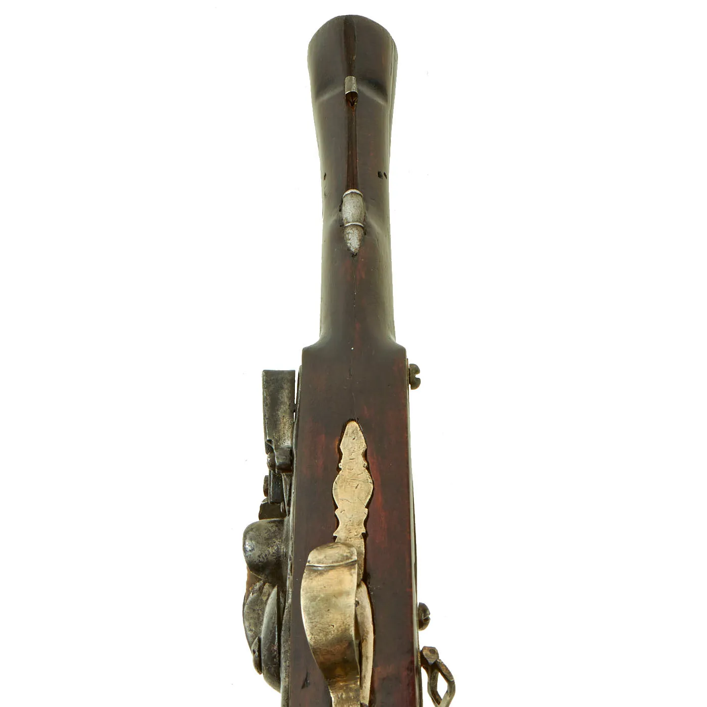 Original Ottoman Flintlock Blunderbuss Pistol with Full Stock and Brass Inlaid Engraved Barrel - circa 1850