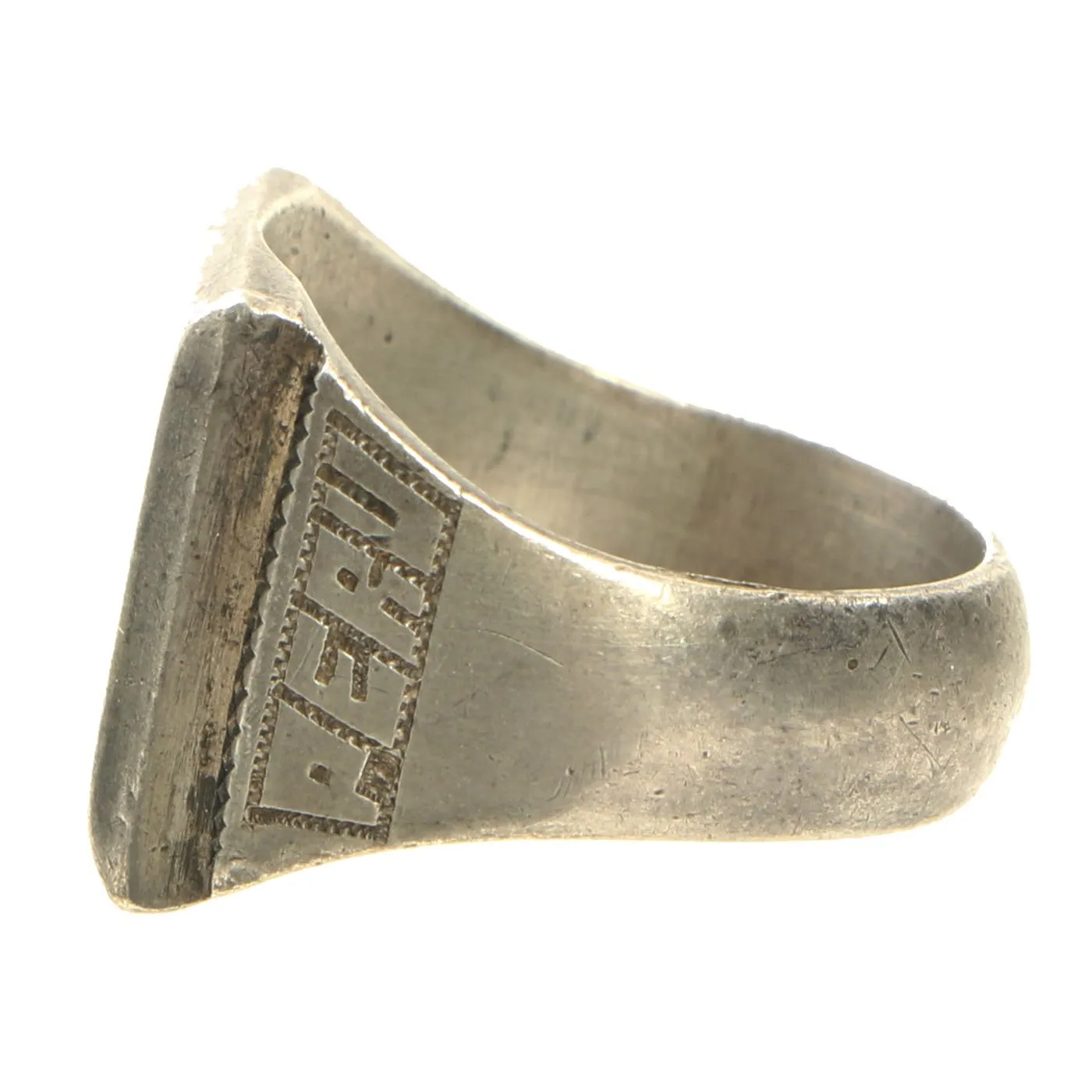 Original U.S. WWII Souvenir Ring Set - NSM Peru 1943, Philippines 1945 & Lightning Bolt Insignia