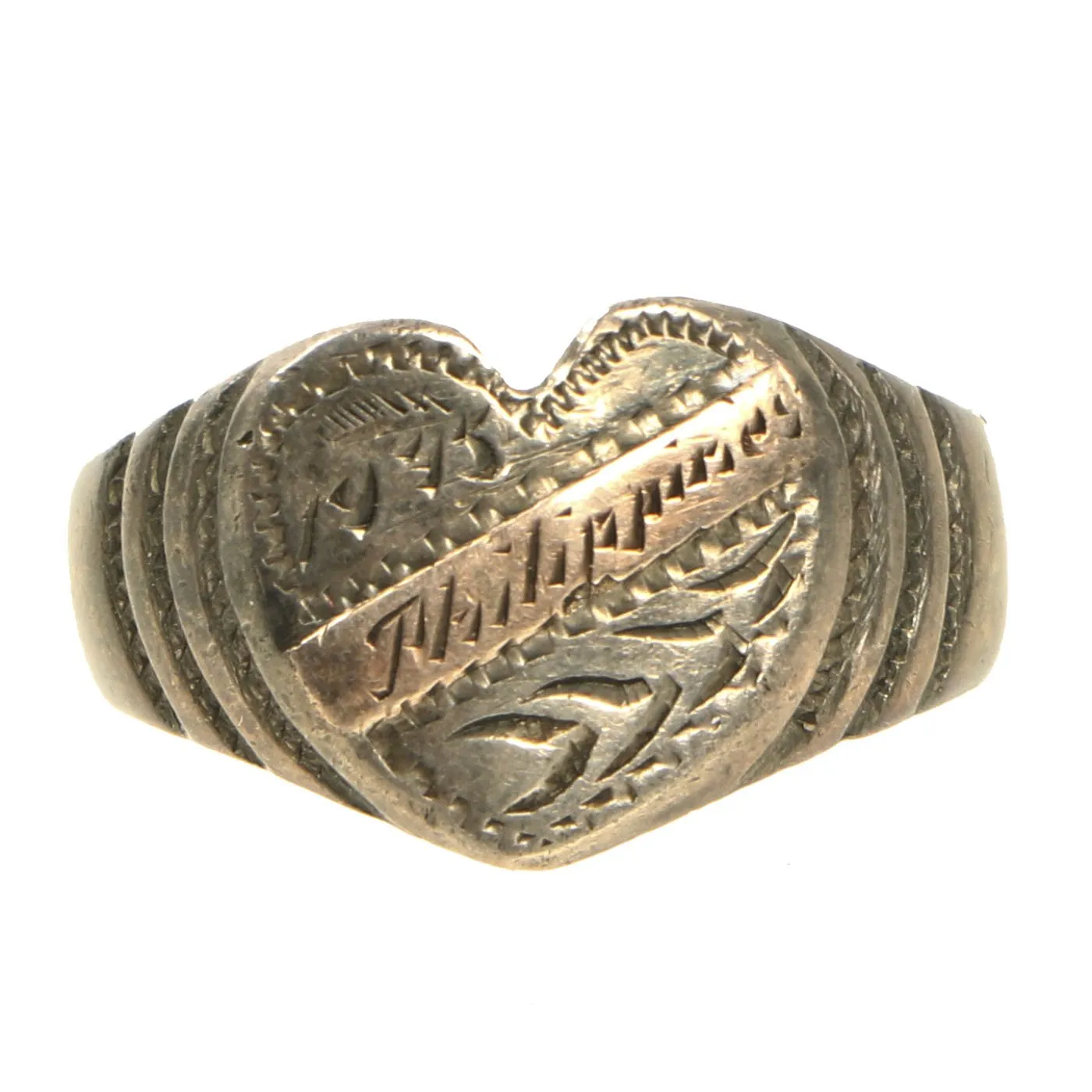 Original U.S. WWII Souvenir Ring Set - NSM Peru 1943, Philippines 1945 & Lightning Bolt Insignia