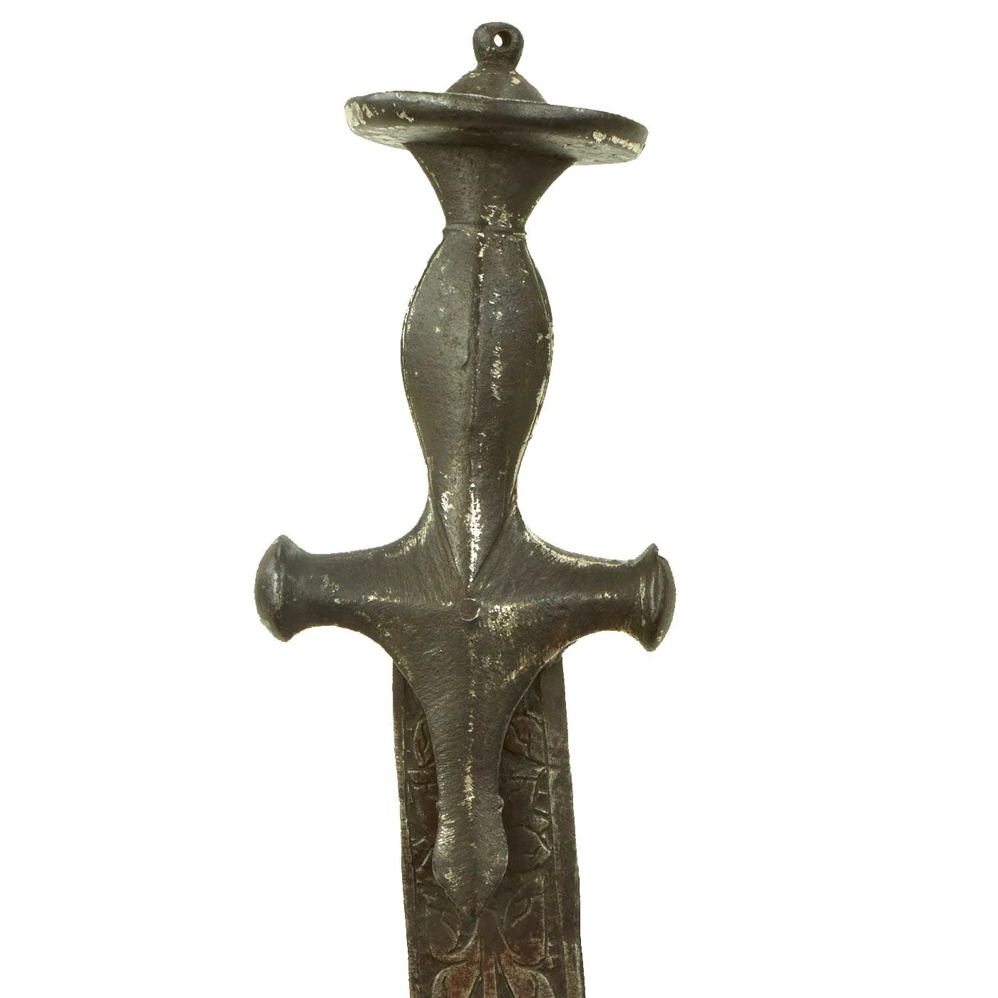 Original Victorian Era Massive Indian or Nepalese Large Decorated Kukri Style Executioner Sword with Tulwar Hilt