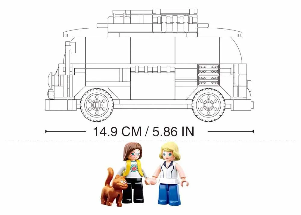 Sluban T1 Surfer Car Building Blocks for Ages 6 