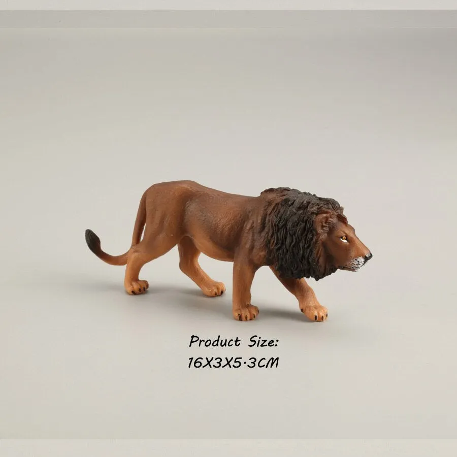 Wild Animals Model Tiger Lions leopard Educational Hand Painting Jungle Animals Action Figures Model Set Figurines for Toddler
