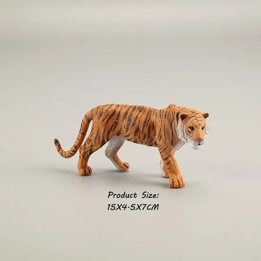 Wild Animals Model Tiger Lions leopard Educational Hand Painting Jungle Animals Action Figures Model Set Figurines for Toddler