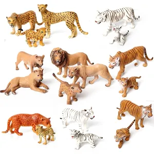 Wild Animals Model Tiger Lions leopard Educational Hand Painting Jungle Animals Action Figures Model Set Figurines for Toddler