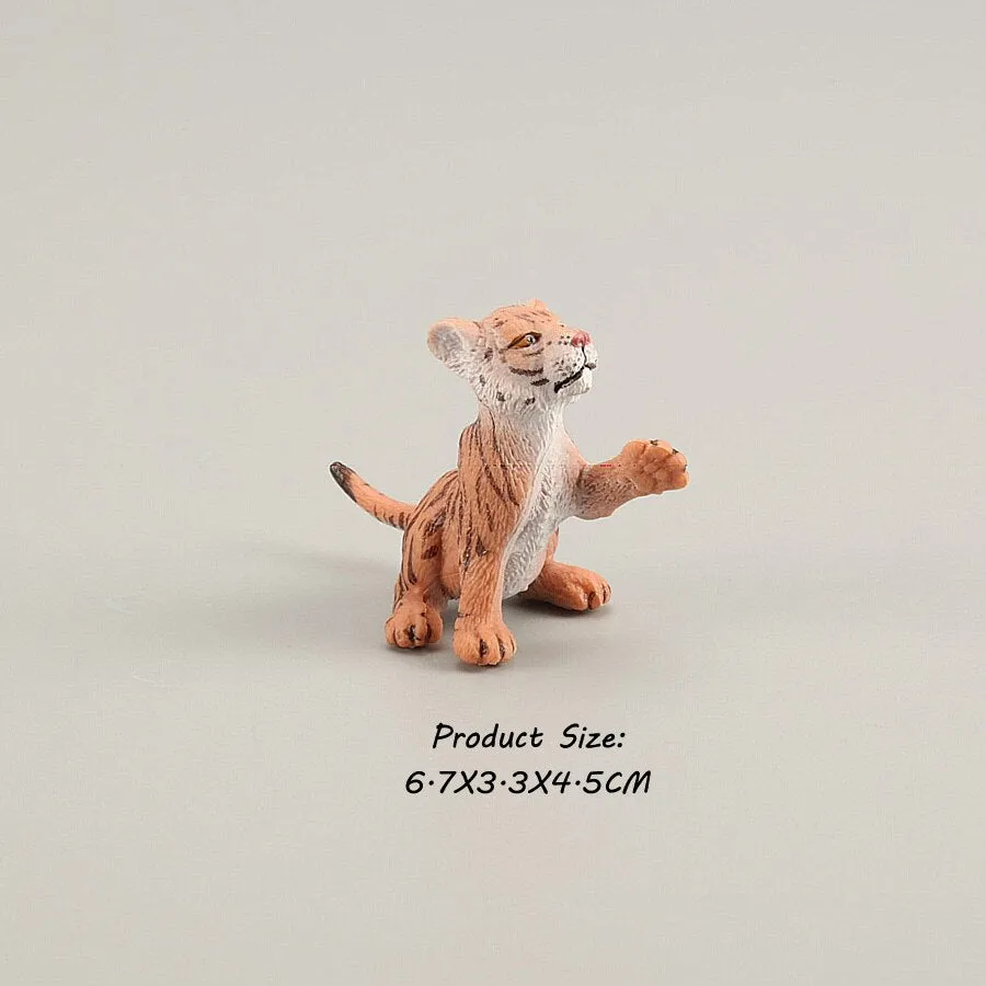 Wild Animals Model Tiger Lions leopard Educational Hand Painting Jungle Animals Action Figures Model Set Figurines for Toddler