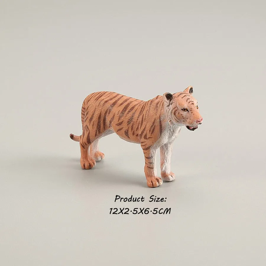 Wild Animals Model Tiger Lions leopard Educational Hand Painting Jungle Animals Action Figures Model Set Figurines for Toddler