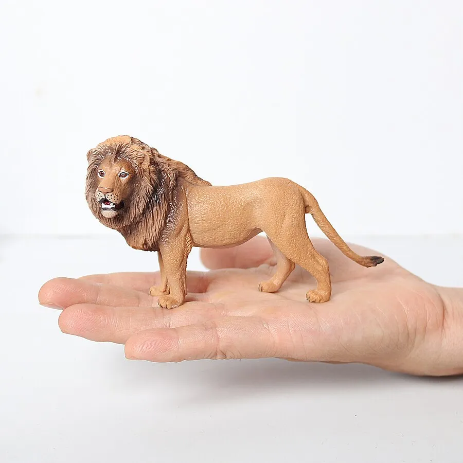 Wild Animals Model Tiger Lions leopard Educational Hand Painting Jungle Animals Action Figures Model Set Figurines for Toddler