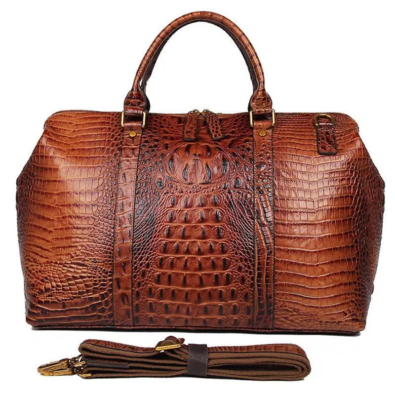 Womens Large Brown Genuine Leather Textured Shoulder
