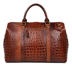 Womens Large Brown Genuine Leather Textured Shoulder